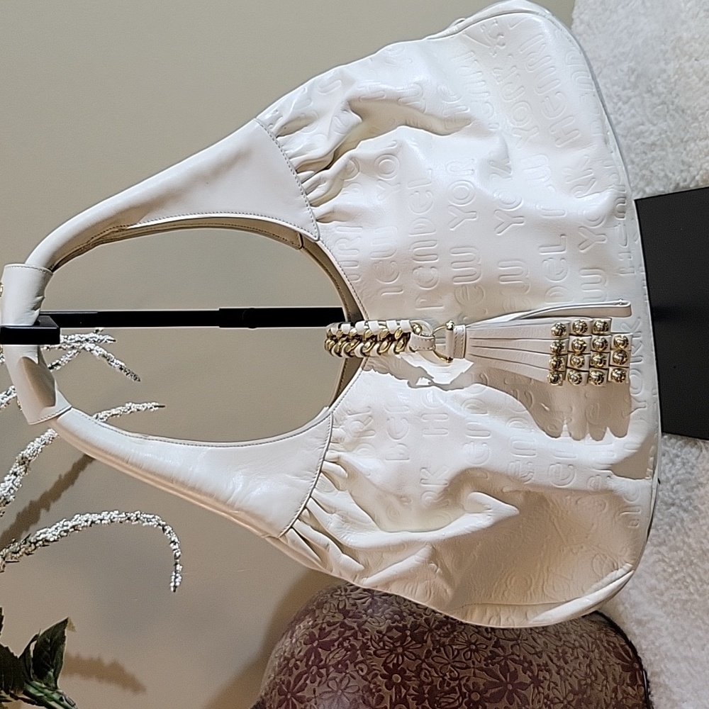 Henri Bendel White Hobo Shoulder Bag w/Mirror